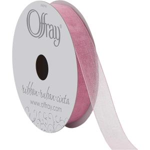 Berwick Offray 5/8" Nylon Sheer Ribbon, Pink, 25 Yards