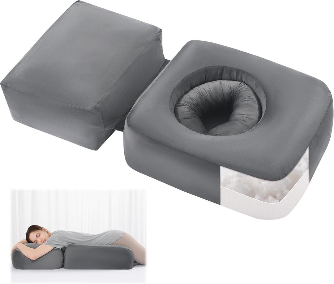 MABOZOO Pregnancy Pillows for Sleeping, Maternity Pillow Pregnancy Massage Cushion with Removable Filler, Body Pillow for Pregnant Women(Gray)