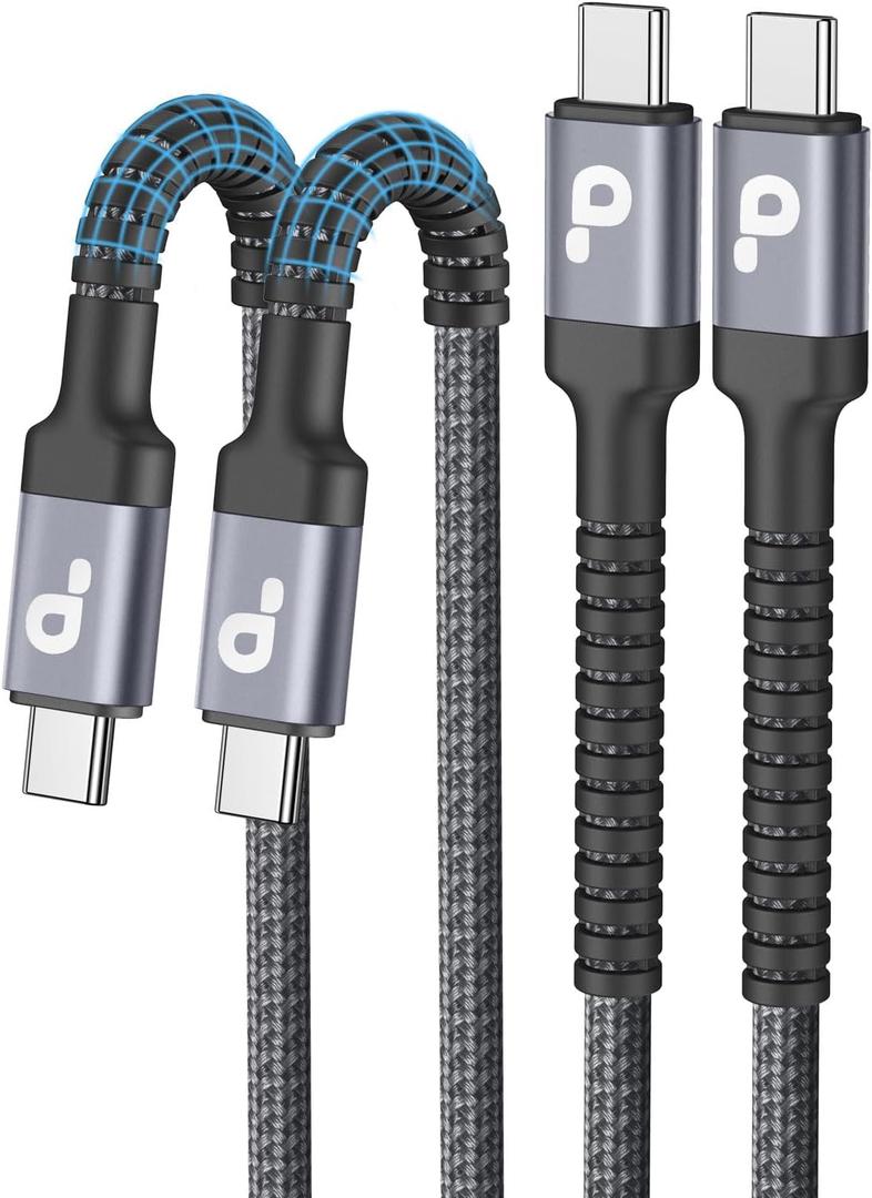 USB C to USB C Cable 10FT, 2Pack USB C Charger Cable, Long Type C Fast Charging Cable Nylon Braided USBC Charger Cord Compatible with iPhone 17/16/15/Pro/Plus/Pro Max/Samsung Galaxy S23/LG and More (Grey)