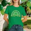 St Patricks Day Shirt Women St Patty's Day T-Shirt Lucky Shamrock Tee Irish Shamrock Tops (Green, L)