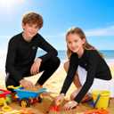 Boys UPF 50+ Swim Shirt Long Sleeve, 1 or 2 Pack UV Sun Protection Rash Guard, Youth Kids SPF Water Shirts for Beach Surf (Black), XL