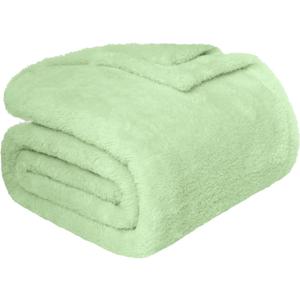Sherpa Throw Blanket for Couch, Soft Warm Thick Blanket Cozy Fluffy Microfiber Throw Flannel Double Reversible Luxurious Blankets for Bed Sofa, Sage Green King Size 104"x90"