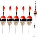 THKFISH Fishing Floats Bobbers Slide Floats Balsa Fishing Bobber Slip Bobbers for Crappie Panfish Trout Bass (1/2oz 2"x5.28") (1/6 1.6"x4.8") 5Pcs (Wood and Red)