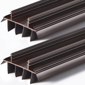 2 Pcs Replacement Door Bottom with Vinyl Fins 1 3/4" Wide Threshold Seal Bottom of Door Weatherstrip Kerf Weather Stripping for 7/8" Between Barbs (36inch, Brown)