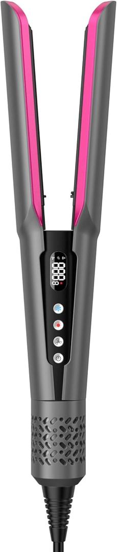 slopehill 2-in-1 Hair Straightener and Blow Dryer, Professional Flat Iron with High-Speed Airflow Technology for Straight, Smooth Hair (Grey)