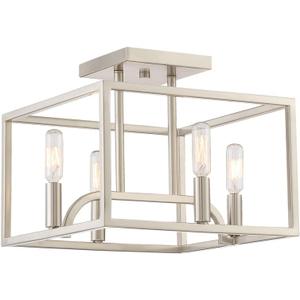 Designers Fountain Uptown 4 Light Semi-Flush Ceiling Light, Satin Platinum, 88411-SP