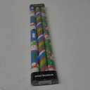 CAMKUZON Christmas Foil Wrapping Paper with Cut Lines on Reverse 3 Rolls Pack - Dancing Santa Claus, Colorful Stripes and Assorted Christmas Characters - Holiday Wrapping Paper Bundle, 24 Inch X 144