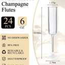 Ciaell 24 Pack Plastic Champagne Flutes - 6oz Ribbed Disposable Champagne Glasses - Clear Vintage Mimosa Glasses with Long Stem, Elegant for Weddings, Birthdays, Party