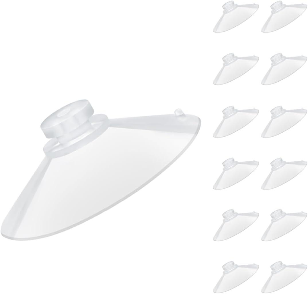 LuluEasy 12 Pieces 2.2 inch Large Clear Suction Cups for Glass, Thick Without Hooks Without Holes, Professional Heavy Duty Sucker for Home Organization Window Decoration Bathroom Kitchen Bird Feeder