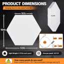 8 Pack Ceiling Acoustic Panels, Hexagon Coated Fiberglass Soundproof Panels with Hanging Hardware, 14.2×12.4×1.2 Inches, White Thick Acoustic Tiles for Home Theater, Studio, Office