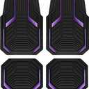 PIC AUTO Heavy Duty Rubber Floor Mats, Purple Aluminum Film Car Mats Set, Front and Rear Car Mats with Anti-Slip Backing, All Weather Protection, Trim-to-Fit for Automotive SUV, Sedan, Van