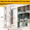 Sliding Glass Door Lock, Eseesmart Sliding Door Smart Lock with Fingerprint Code Keypad RFID Card Bluetooth App Key, Electronic Digital Biometric Keyless Entry Patio Door Lock with Handle