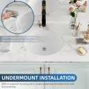 Undermount Bathroom Sink Oval, Hugsleek Interior Bowl Size 16 x 13 inch White Porcelain Ceramic Vessel Sink Under Counter Oval Exterior size 18x15in Bath Sink Bowl Basin Lavatory Vanity Fireclay