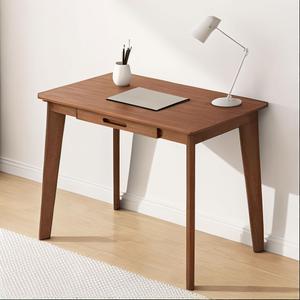 Writing Computer Desk Office Desk Computer Table Study Writing Desk with 1 Drawer for Home Office Modern Furniture (Walnut 80CM)
