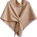 Pashmina Shawl Wraps for Women, Knitted Shawls and Wraps Cardigan Cape Wool Cashmere Shoulder Top Sweater Shawl Scarf (Beige)