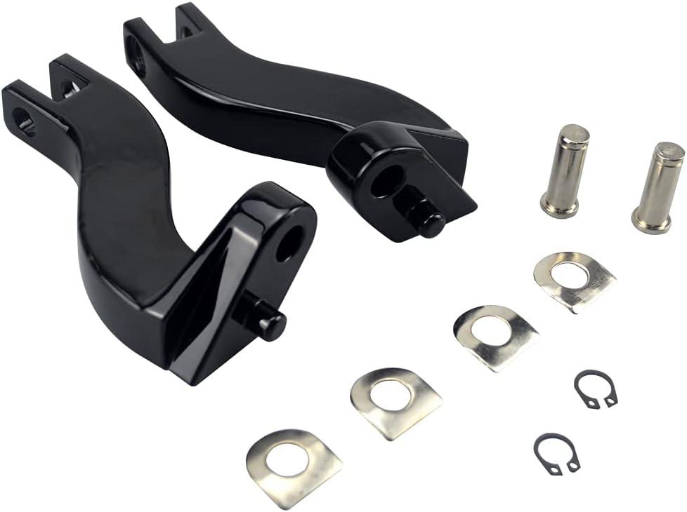 WOWTK 10mm Rear Passenger Footpeg Mounting Kit for Harley Touring Road King Road Glide Street Glide Electra Glide Models 1993-2025,Gloss Black