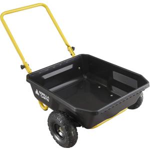 Gorilla Carts GCR-4 Poly Dump Cart, 2-Wheel Garden Wagon with Foldable Handle, 4 cu ft, 300 lb. Capacity, Black/Yellow Gorilla Carts GCR-4 Poly Dump Cart, 2-Wheel Garden Wagon with Foldable Handle, 4 cu ft, 300 lb. Capacity, Black/Yellow