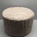 Asuprui Pouf Ottoman Stuffed Round Modern Foam Filled Ottoman Foot Rest Poufs for Living Room Chair Decorative Boho Foot Stool for Wedding Christmas Party (Light Brown)