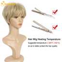 QUEENTAS Short Blonde Wig,Pixie Cut Wigs for White Women with Bangs Pixie Layered Short Hair Wigs for Women Synthetic Hair Daily Use Cosplay(Light Golden Blonde)