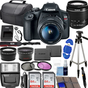 Canon EOS Rebel T7 DSLR Camera w/EF-S 18-55mm f/3.5-5.6 IS II Lens Bundle with 2x 64GB Memory Cards + Wide Angle & Telephoto Lenses + Pro Kit Black
