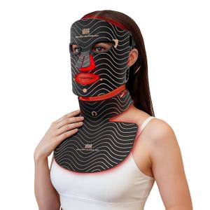 Red Light Therapy Mask for Face & Neck 4 Light Modes with 850nm NIR, Red, Yellow & Blue LED Light Therapy, 2600mAh Rechargeable LED Face Mask for Anti-Aging, Skin Firming & Radiant Glow at Home