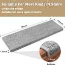 PURE ERA Bullnose Carpet Stair Treads Set Tape Free Non-Slip Indoor Stair Protectors Pet Friendly Rugs Covers Soft Skid Resistant Washable Reusable 9.5" x 30"(14 Pieces,Light Gray)