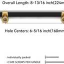 Goldenwarm 10 Pack Black and Gold Cabinet Pulls 6-1/4 Inch Kitchen Cabinet Handles Black Drawer Pulls for Dresser Bathroom Modern Hardware,Zinc Alloy Base