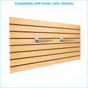 SSWBasics 4 ft x 2 ft Horizontal Maple Slatwall Easy Organizer Panels (24" H x 48" L) - Pack of 2 - Perfect for Retail Store, Garage Wall, and Craft Storage Organization