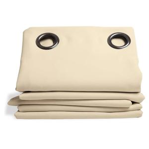 Curtain for Bedroom | Light Block for Windows & Sliding Doors | Made in Europe | Grommet || Beige - Eggshell MC634