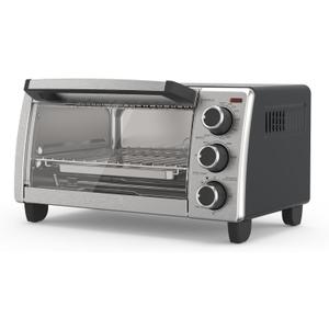 BLACK+DECKER 4-Slice Toaster Oven, Even Toast, 4 Cooking Functions Bake, Broil, Toast and Keep Warm, Removable Crumb Tray, Timer