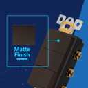 LIDER Minimalist Design Matte Finish Lighted Triple Switch, Combination Frameless Decorator Switch with Locator Light, Ground Terminal, Single Pole, 15A 120-277V, UL Listed, LCS3-1P-BR, Brown