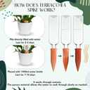 Dandat 32 Pcs 34oz Plant Watering Devices Include Terracotta Self Watering Spikes with 1000ml Plastic Bottles Slow Release Vacation Insert Automatic Plant Waterer Self Water Planter for Garden, Large