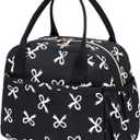 CAMTOP Lunch Box for Women Men Insulated Lunch Bag Lunch Tote Bag Leakproof Thermal Cooler Large Capacity for Travel Work School Picnic (White Bow)