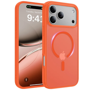 Magnetic for iPhone 17 Pro Max Case, [Anti-Slip] [Military-Grade Drop Protection] [Camera Protection] Skin-Friendly Slim Matte Shockproof Protective Case for iPhone 17 Pro Max, Orange