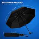 Rain-Mate Windproof Compact Umbrellas for Rain  Black 3 Pack