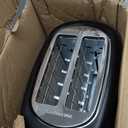 Amazon Basics 2 Slice Toaster, With 6 Browning Settings, Extra Wide Slots For Bagels and Special Breads, Removable Easy-to-Clean Crumb Tray, Cancel/Defrost/Bagel Buttons, 900W, Black & Silver