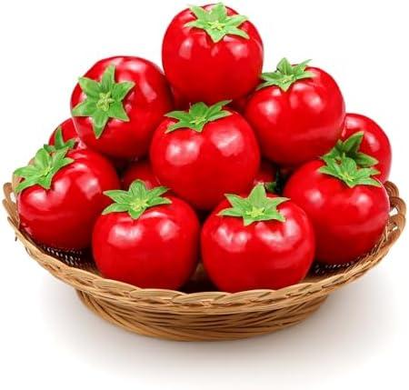 Lorigun 15 Pcs Artificail Tomatoes, Fake Tomatoes for Decoration Artificial Vegetables Tomatoes, Normal Size Simulation Tomatoes Kitchen Home Decor, Chirstmas Party Decor, Photo Fruits