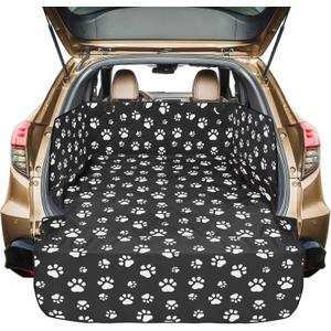 Veckle SUV Cargo Liner for Dogs with Side Flaps, Large (54" x 93") Water Resistant Trunk Cover, Non-Slip Pet Area Protector with Bumper Flap, Universal Fit for SUVs Sedans Vans, Paw Print