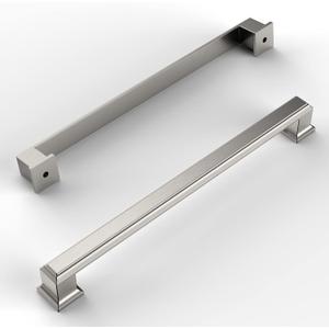 Amerdeco 10 Pack Brushed Satin Nickel Cabinet Pulls 10 Inch(256mm) Hole Center Cabinet Hardware Kitchen Cabinet Handles for Bathroom Drawer Pulls Dresser Pulls ZH0001