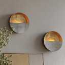 NativeSkins Eclipse Metal Wall Candle Holder Sconce Decoration - Set of Two Handcrafted Decorative Tea Light Wall Sconces for Living Room, Bathroom, Dining Room Gold Tea Candle Holder