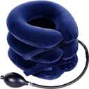Cervical Neck Traction Device for Instant Neck Pain Relief - Inflatable & Adjustable Neck Stretcher Neck Support Brace, Best Neck Traction Pillow for Home Use Neck Decompression (Blue)