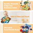 hahaland Baby Toys 0-6 Months - Crinkle Books for Babies 2-Pack, Soft Cloth Sensory Touch Feel Baby Book 6-12 Months, Infant Tummy Time Toys 3 Month Newborn Baby Boys Gifts Christmas Stocking Stuffers