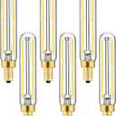 Leools Dimmable T6 LED Bulbs, 4W E12 Edison Light Bulbs Neutral White 4000K,400lm, 40W Candelabra Incandescent Bulbs Equivalent Vintage LED Filament Edison Candle Bulb with Decorative, 6Pack.