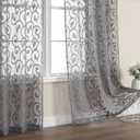 OWENIE Furman Sheer Curtains 84 inches Long for Bedroom Living Room 2 Panels Set, Light Filtering Window Curtains, Semi Transparent Voile Top Dual Rod Pocket, Grey, 40Wx84L inch, Total 84 Inches Width (Charcoal Gray)