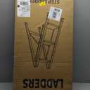 3 Step Lightweight Aluminum Folding Ladder, Portable Step Stool with Wide Anti-Slip Pedals, 330 lbs Capacity for Home,Cleaning TasksWhite&Woodgrain