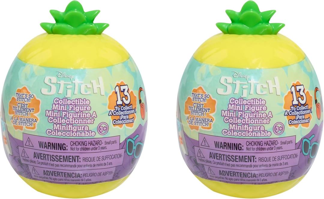 Disney Stitch Thats So Stitch Collectible Figures Series 2 (2-Pack), Mystery 2-inch Figurine, Blind Capsule, Kids Toys for Ages 3 Up by Just Play