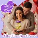 2 x Handmade Crochet Purple Rose Flower in Glass Dome with LED Light