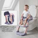 Snugzy Toddler Potty Training Seat 3-in-1 Foldable Potty Training Toilet with Step Stool Adjustable Potty Chair with Urinals (Pink Purple)