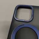 CANSHN 360° Spin Magnetic Stand for iPhone 15 Pro Case [Full Camera Protection] [Compatible with Magsafe] [Translucent Matte] Shockproof Protective Kickstand Phone Cover 6.1" - Deep Blue