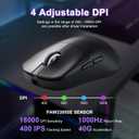 R1 SE+ Gaming Mouse, 18000 DPI, High-Precision PAW3395 SE Sensor,55g Lightweight, Tri-Mode 2.4G/BT5.0/USB-C Wireless Mouse, Programmable Ergonomic Mouse Suitable for Laptops/PC/Mac (Black)